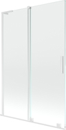 Mexen Velar L Badewannen-Faltwand 2-teilig verschiebbar 120 x 150 cm, transparent, weiß - 896-120-003-01-20