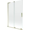 Mexen Velar L Badewannenfaltwand 2-teilig verschiebbar 120 x 150 cm, transparent, gold - 896-120-003-01-50