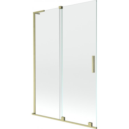 Mexen Velar L zweiflügelige, verschiebbare Duschwand 120 x 150 cm, transparent, gebürstetes Gold - 896-120-003-01-55