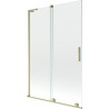 Mexen Velar L zweiflügelige, verschiebbare Duschwand 120 x 150 cm, transparent, gebürstetes Gold - 896-120-003-01-55
