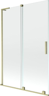 Mexen Velar L zweiflügelige, verschiebbare Duschwand 120 x 150 cm, transparent, gebürstetes Gold - 896-120-003-01-55