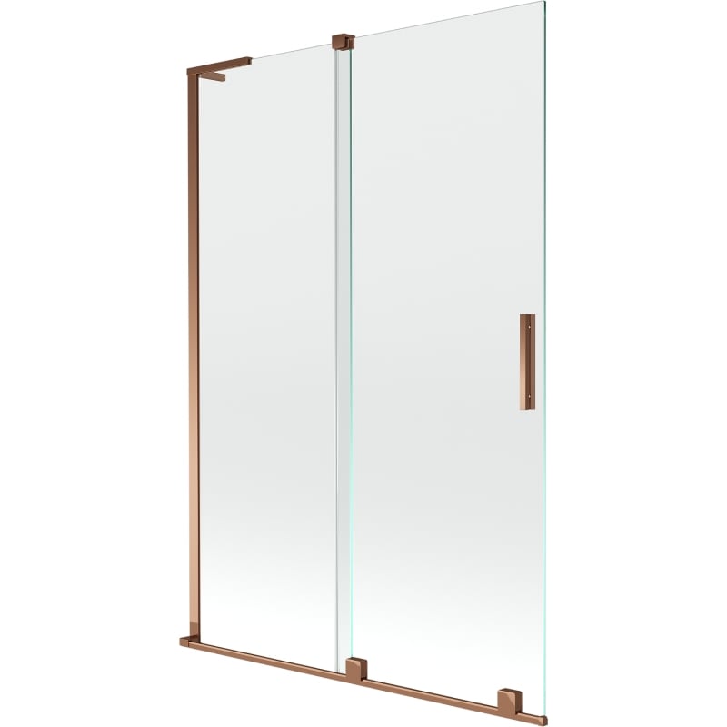 Mexen Velar L Badewannen-Faltwand 2-flügelig, verschiebbar 120 x 150 cm, transparent, Roségold - 896-120-003-01-60