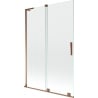 Mexen Velar L Badewannen-Faltwand 2-flügelig, verschiebbar 120 x 150 cm, transparent, Roségold - 896-120-003-01-60