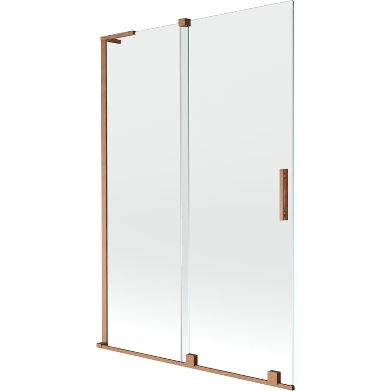 Mexen Velar L Duschabtrennung 2-flügelig, verschiebbar 120 x 150 cm, transparent, gebürstetes Kupfer - 896-120-003-01-65