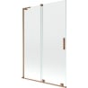 Mexen Velar L Duschabtrennung 2-flügelig, verschiebbar 120 x 150 cm, transparent, gebürstetes Kupfer - 896-120-003-01-65