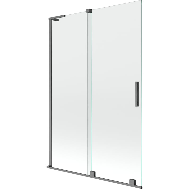 Mexen Velar L 2-flügelige Duschabtrennung, 120 x 150 cm, transparent, gebürstetes Gun Gray - 896-120-003-01-66