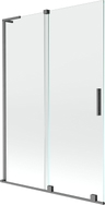 Mexen Velar L 2-flügelige Duschabtrennung, 120 x 150 cm, transparent, gebürstetes Gun Gray - 896-120-003-01-66