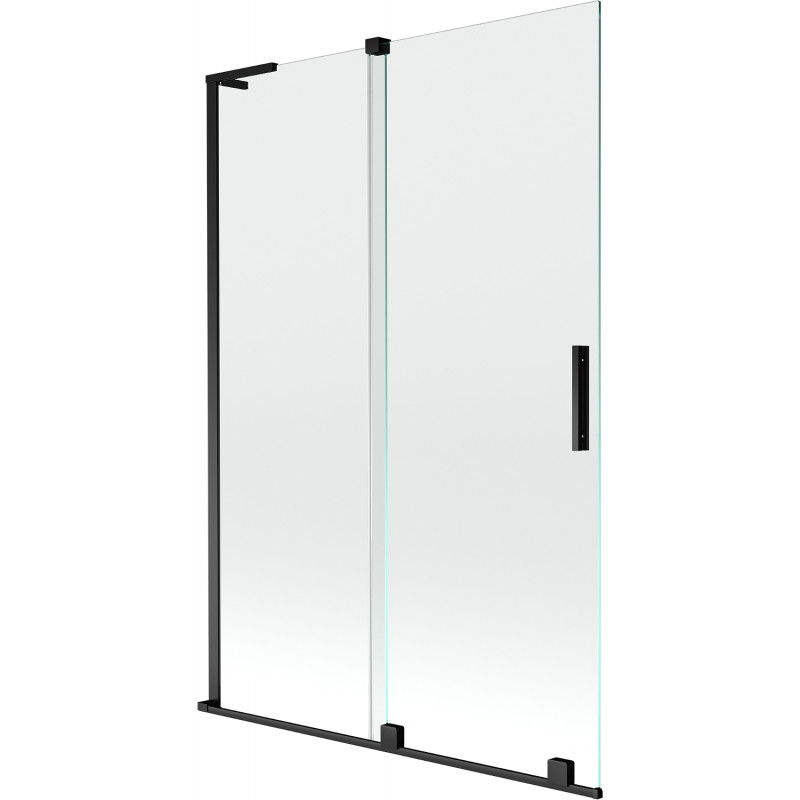 Mexen Velar L Badewannenabtrennung 2-flügelig verschiebbar 120 x 150 cm, transparent, schwarz - 896-120-003-01-70