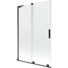 Mexen Velar L Badewannenabtrennung 2-flügelig verschiebbar 120 x 150 cm, transparent, schwarz - 896-120-003-01-70