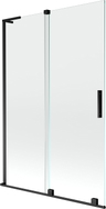 Mexen Velar L Badewannenabtrennung 2-flügelig verschiebbar 120 x 150 cm, transparent, schwarz - 896-120-003-01-70