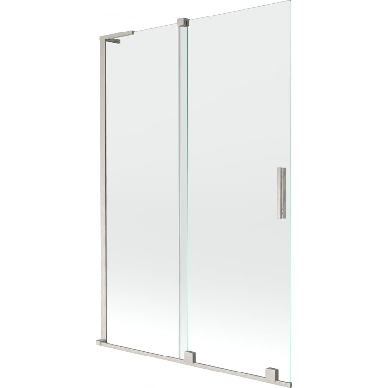 Mexen Velar L 2-flüglige Duschabtrennung zum Schieben 120 x 150 cm, transparent, gebürstetes Nickel - 896-120-003-01-97