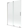 Mexen Velar L 2-flüglige Duschabtrennung zum Schieben 120 x 150 cm, transparent, gebürstetes Nickel - 896-120-003-01-97
