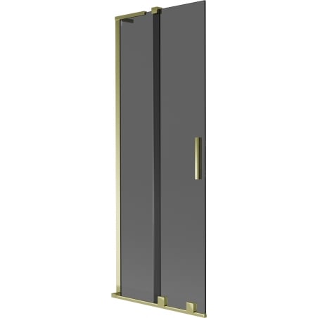Mexen Velar L Badewannenabtrennung 2-flügelig schiebbar 70 x 150 cm, graphit, gold - 896-070-003-41-50