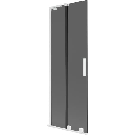 Mexen Velar L Badewannen-Abtrennung mit 2 Schiebetüren 75 x 150 cm, graphit, weiß - 896-075-003-41-20