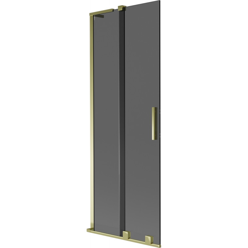 Mexen Velar L Badewannenfaltwand 2-flügelig verschiebbar 75 x 150 cm, graphit, gold - 896-075-003-41-50
