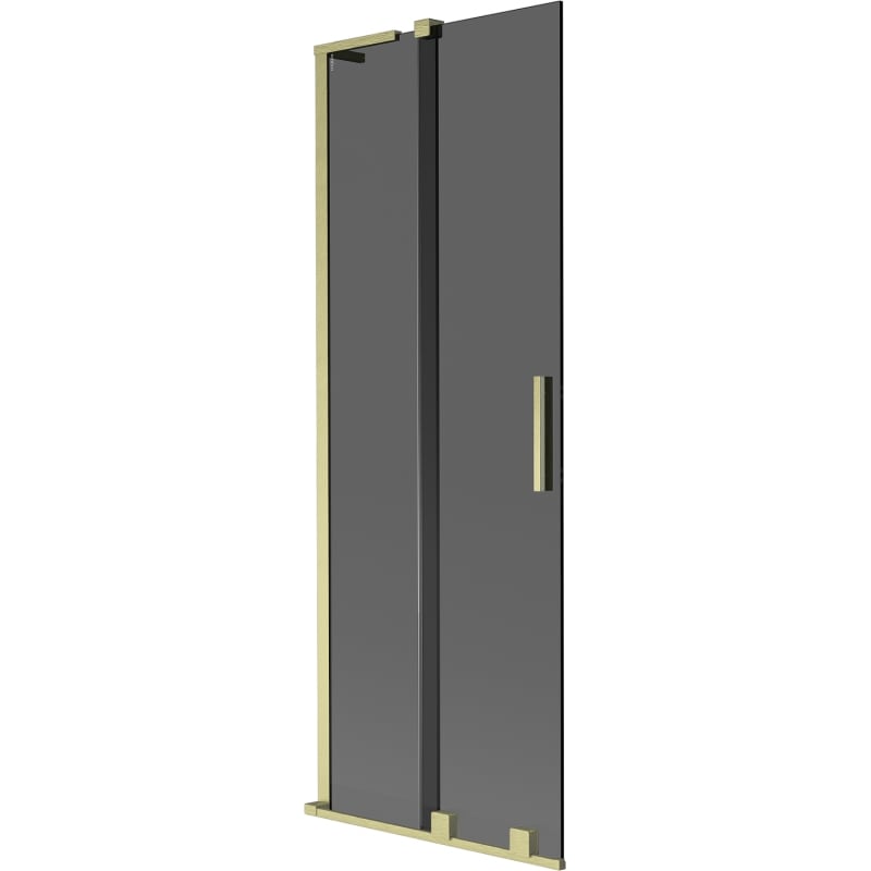 Mexen Velar L Badewannen-Faltwand 2-flügelig, 75 x 150 cm, graphit, gold gebürstet - 896-075-003-41-55