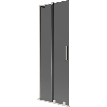 Mexen Velar L Badewannenabtrennung 2-flügelig schiebbar 75 x 150 cm, Graphit, gebürstetes Nickel - 896-075-003-41-97