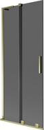 Mexen Velar L Badewannenabtrennung 2-flügelige Schiebetür 80 x 150 cm, Graphit, Gold - 896-080-003-41-50