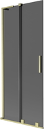 Mexen Velar L Badewannenabtrennung 2-flügelig schiebbar 80 x 150 cm, graphit, gebürstetes Gold - 896-080-003-41-55