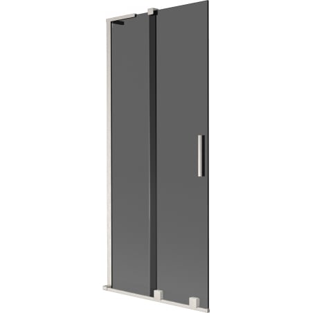 Mexen Velar L Badewannen-Abtrennung, 2-flügelig, verschiebbar 80 x 150 cm, Grafit, gebürsteter Nickel - 896-080-003-41-97