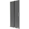 Mexen Velar L Badewannen-Abtrennung, 2-flügelig, verschiebbar 80 x 150 cm, Grafit, gebürsteter Nickel - 896-080-003-41-97