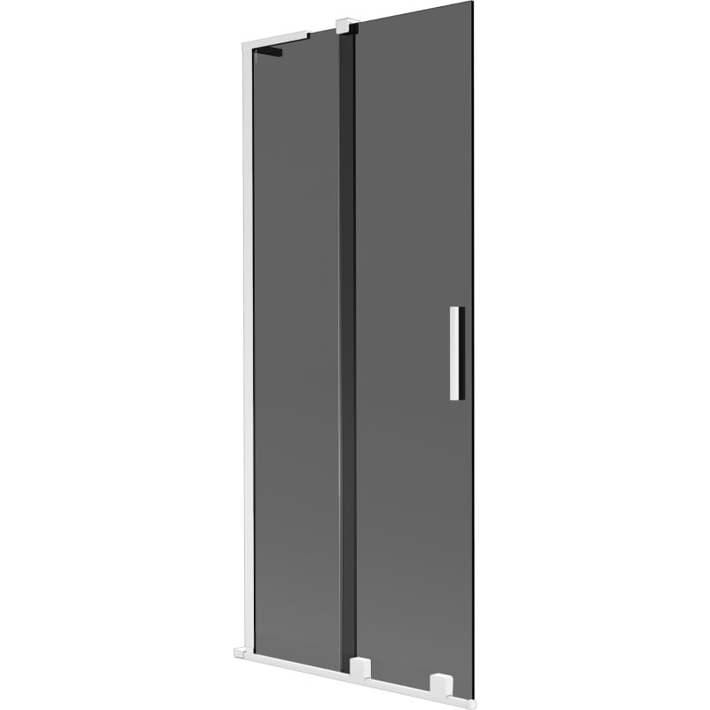 Mexen Velar L Badeaufsatz, 2-flügelig, verschiebbar, 85 x 150 cm, graphit, weiß - 896-085-003-41-20