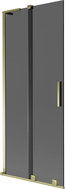 Mexen Velar L Duschwand 2-flügelig schiebbar 85 x 150 cm, Graphit, Gold - 896-085-003-41-50