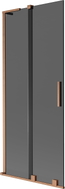 Mexen Velar L Badewannenabtrennung 2-flügelig, schiebbar 85 x 150 cm, Graphit, gebürstetes Kupfer - 896-085-003-41-65