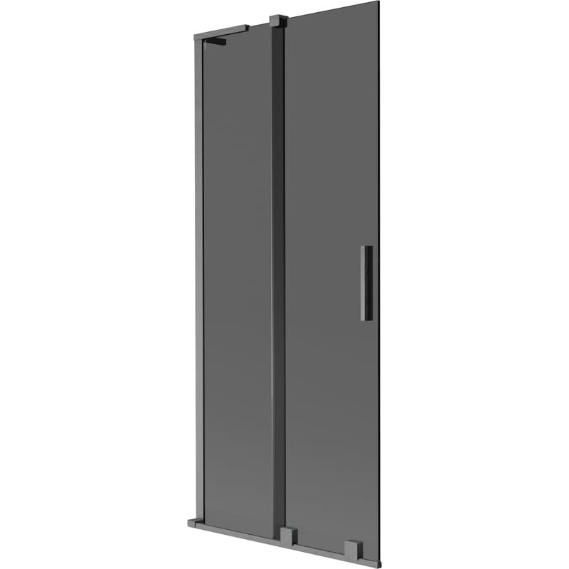 Mexen Velar L Badewannenwand 2-flügelig verschiebbar 85 x 150 cm, graphit, gebürstet Gun Gray - 896-085-003-41-66