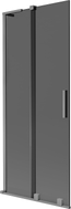 Mexen Velar L Badewannenabtrennung 2-flügelig verschiebbar 85 x 150 cm, Graphit, Gunmetal - 896-085-003-41-95