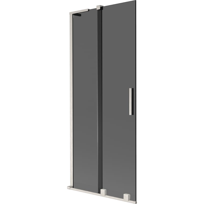 Mexen Velar L Badewannenfaltwand 2-flügelig, schiebbar 85 x 150 cm, Graphit, gebürsteter Nickel - 896-085-003-41-97