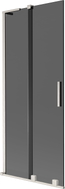 Mexen Velar L Badewannenfaltwand 2-flügelig, schiebbar 85 x 150 cm, Graphit, gebürsteter Nickel - 896-085-003-41-97