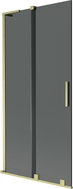 Mexen Velar L Badewannenfaltwand 2-flügelig, verschiebbar 90 x 150 cm, Graphit, gebürstetes Gold - 896-090-003-41-55