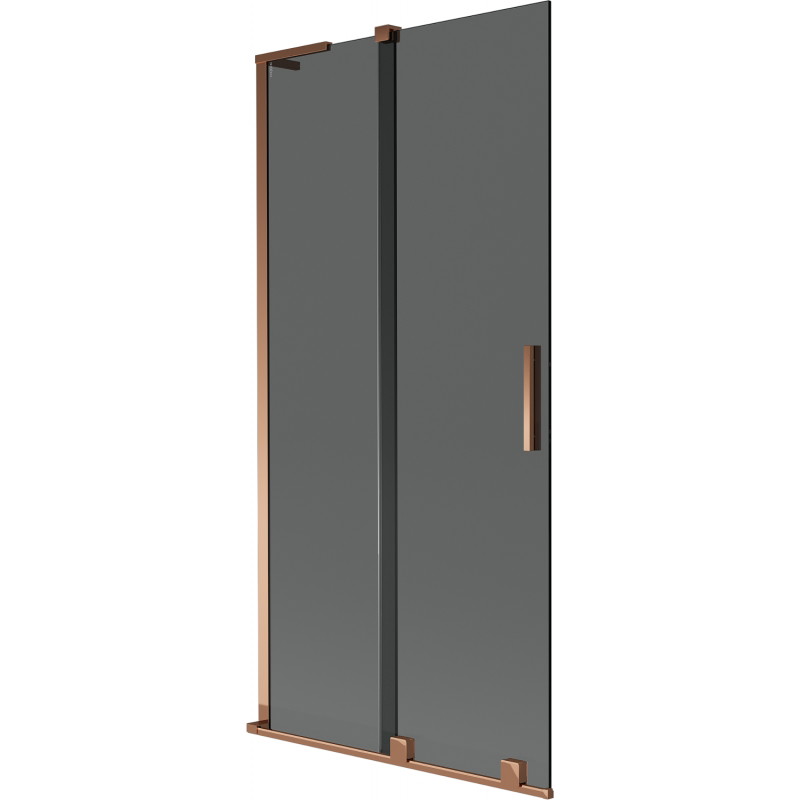 Mexen Velar L Duschabtrennung 2-flügelig verschiebbar 90 x 150 cm, Graphit, Roségold - 896-090-003-41-60