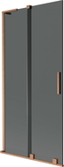Mexen Velar L Badewannenfaltwand 2-flügelig verschiebbar 90 x 150 cm, Graphit, gebürstetes Kupfer - 896-090-003-41-65