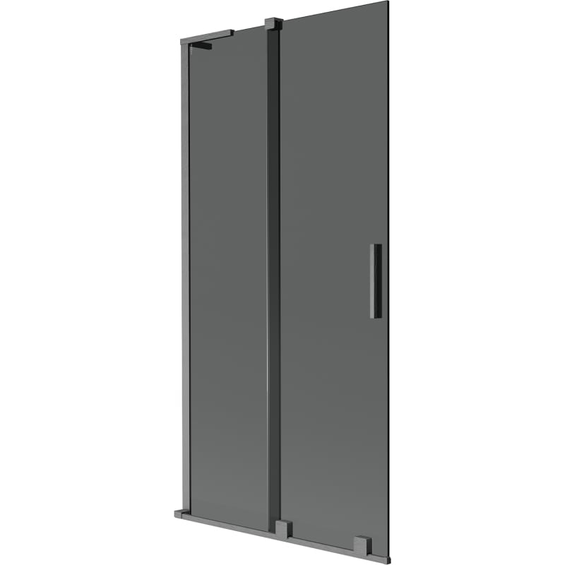 Mexen Velar L Badewannenabtrennung, 2-flügelig, verschiebbar, 90 x 150 cm, Graphit, gebürstet gun gray - 896-090-003-41-66