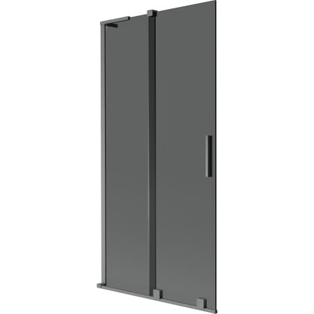 Mexen Velar L Badewannenabtrennung, 2-flügelig, verschiebbar, 90 x 150 cm, Graphit, gebürstet gun gray - 896-090-003-41-66