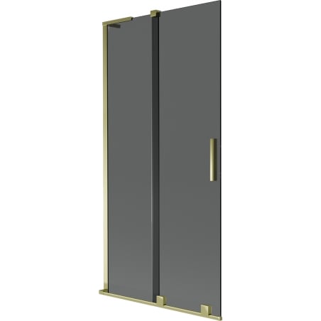 Mexen Velar L Badewannenabtrennung 2-flügelig verschiebbar 95 x 150 cm, Graphit, Gold - 896-095-003-41-50
