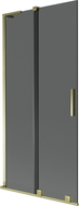 Mexen Velar L Badewannenabtrennung 2-flügelig verschiebbar 95 x 150 cm, Graphit, Gold - 896-095-003-41-50