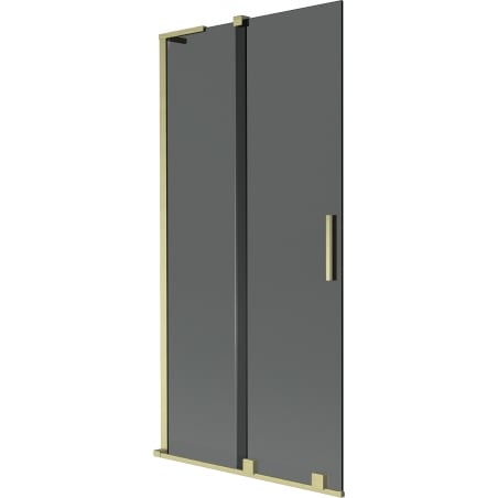 Mexen Velar L Badewannenabtrennung 2-flügelig schiebbar 95 x 150 cm, Graphit, gebürstetes Gold - 896-095-003-41-55