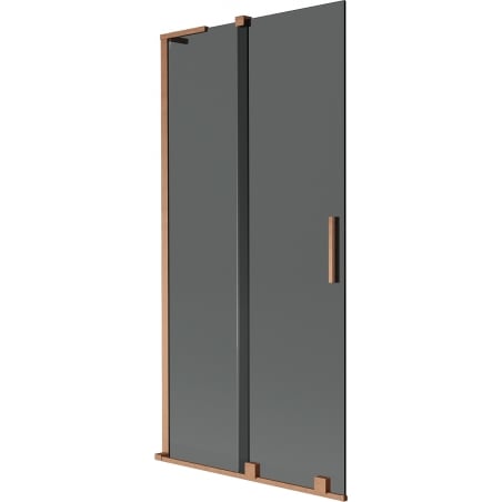 Mexen Velar L Badewannenabtrennung 2-flügelig verschiebbar 95 x 150 cm, Graphit, gebürstetes Kupfer - 896-095-003-41-65