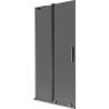 Mexen Velar L Badewannenabtrennung 2-flügelig verschiebbar 95 x 150 cm, Graphit, gebürstetes Gun Gray - 896-095-003-41-66