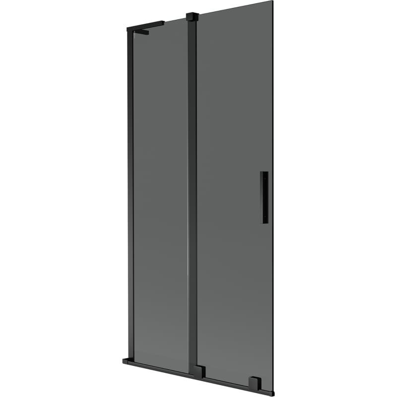 Mexen Velar L Badewannenwand 2-teilig verschiebbar 95 x 150 cm, Graphit, Schwarz - 896-095-003-41-70