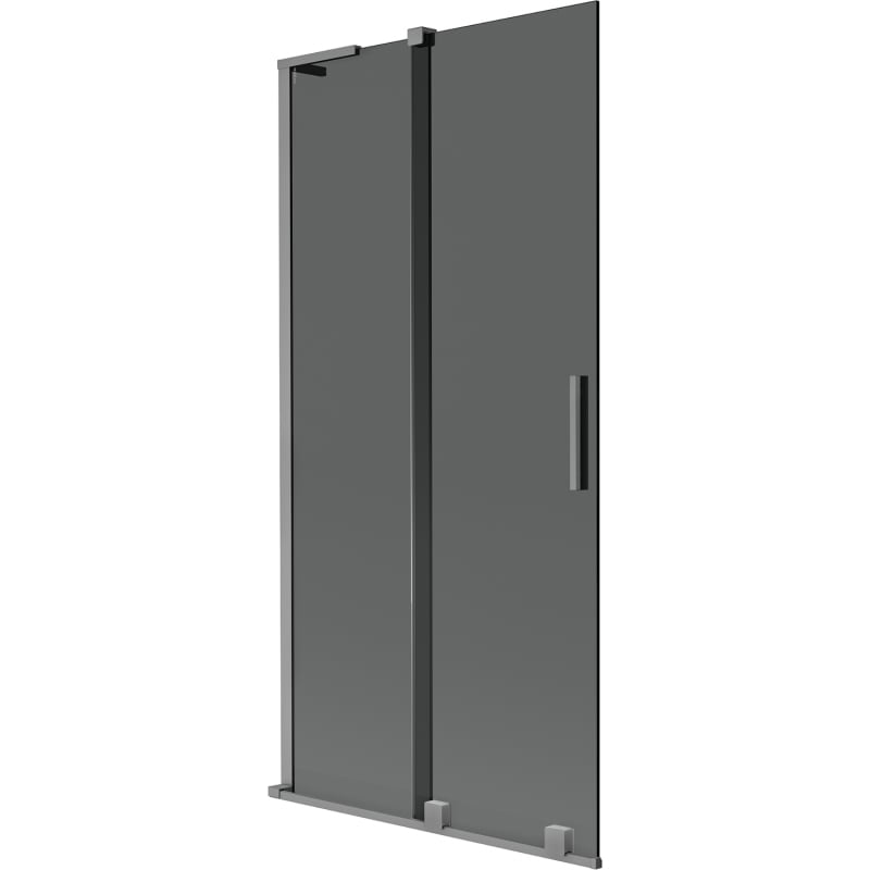 Mexen Velar L Badewannenabtrennung, 2-flügelig, verschiebbar, 95 x 150 cm, grafit, Gunmetal - 896-095-003-41-95