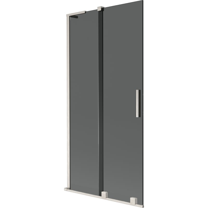Mexen Velar L Badewannenabtrennung 2-flügelig verschiebbar 95 x 150 cm, Grafit, gebürsteter Nickel - 896-095-003-41-97