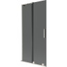 Mexen Velar L Badewannenabtrennung 2-flügelig verschiebbar 95 x 150 cm, Grafit, gebürsteter Nickel - 896-095-003-41-97
