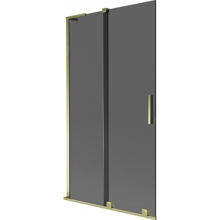 Mexen Velar L Duschabtrennung, 2-flügelig, verschiebbar, 100 x 150 cm, Graphit, Gold - 896-100-003-41-50