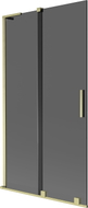 Mexen Velar L Badewannen-Paravan 2-teilig verschiebbar 100 x 150 cm, grafit, gold gebürstet - 896-100-003-41-55