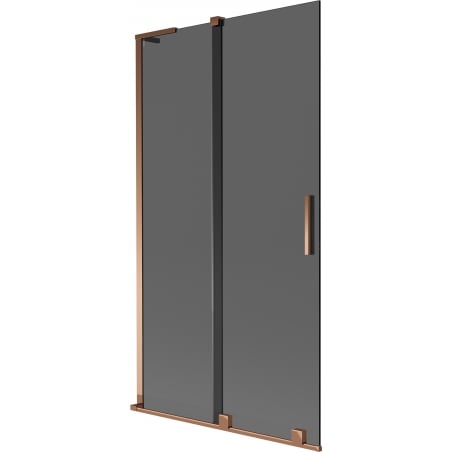 Mexen Velar L Badewannenabtrennung 2-flügelig verschiebbar 100 x 150 cm, Graphit, Roségold - 896-100-003-41-60