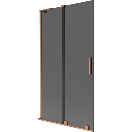 Mexen Velar L Duschwand, 2-flügelig, verschiebbar, 100 x 150 cm, Grafit, gebürstetes Kupfer - 896-100-003-41-65